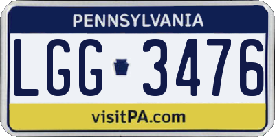 PA license plate LGG3476