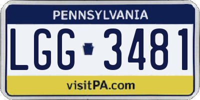 PA license plate LGG3481