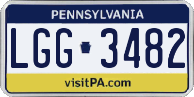 PA license plate LGG3482
