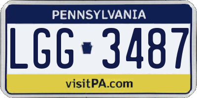PA license plate LGG3487