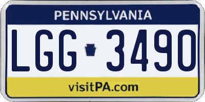 PA license plate LGG3490