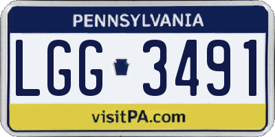 PA license plate LGG3491