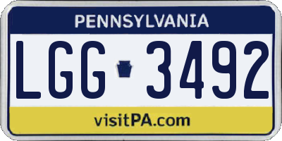 PA license plate LGG3492