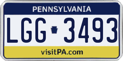 PA license plate LGG3493