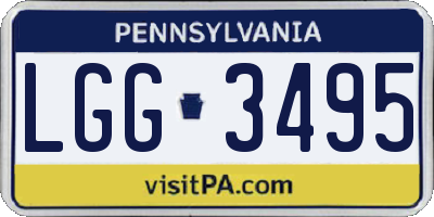 PA license plate LGG3495