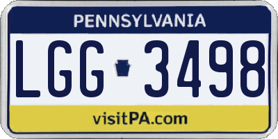 PA license plate LGG3498