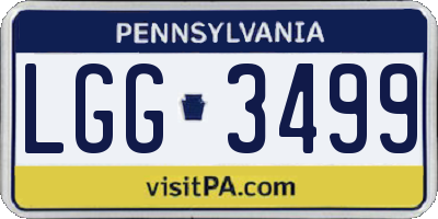 PA license plate LGG3499