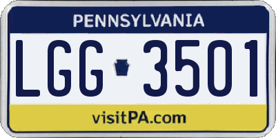 PA license plate LGG3501