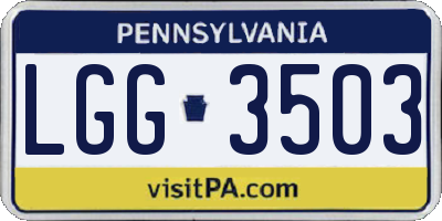 PA license plate LGG3503