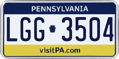 PA license plate LGG3504