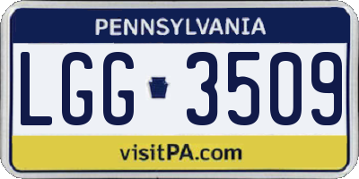PA license plate LGG3509