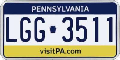 PA license plate LGG3511