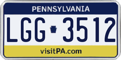 PA license plate LGG3512