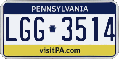 PA license plate LGG3514