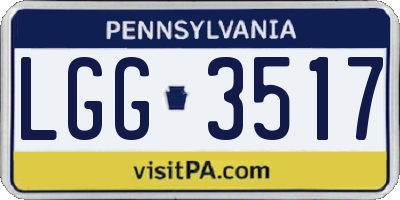 PA license plate LGG3517