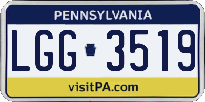 PA license plate LGG3519