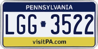 PA license plate LGG3522