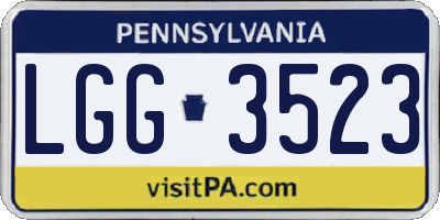 PA license plate LGG3523