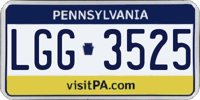 PA license plate LGG3525