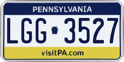 PA license plate LGG3527