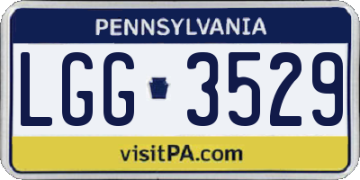 PA license plate LGG3529