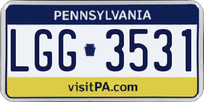 PA license plate LGG3531