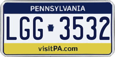 PA license plate LGG3532