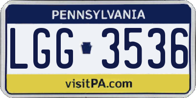 PA license plate LGG3536