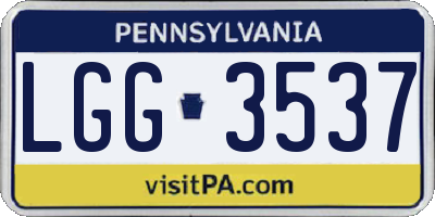PA license plate LGG3537