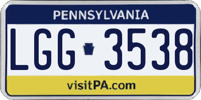 PA license plate LGG3538