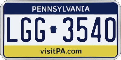 PA license plate LGG3540