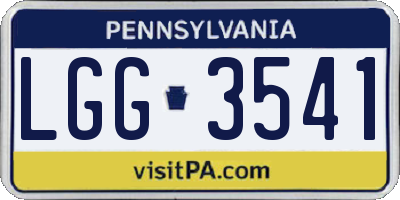 PA license plate LGG3541