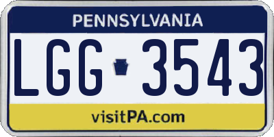 PA license plate LGG3543