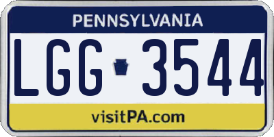 PA license plate LGG3544