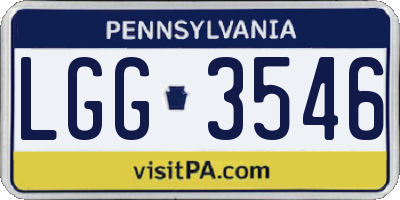 PA license plate LGG3546