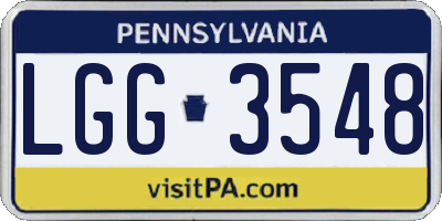PA license plate LGG3548