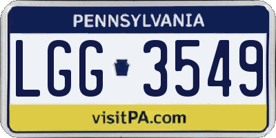 PA license plate LGG3549