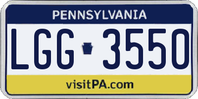 PA license plate LGG3550