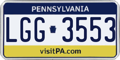 PA license plate LGG3553