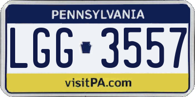 PA license plate LGG3557