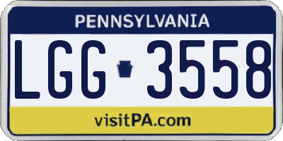 PA license plate LGG3558
