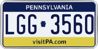 PA license plate LGG3560