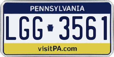 PA license plate LGG3561