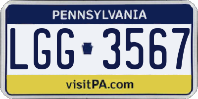 PA license plate LGG3567