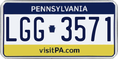 PA license plate LGG3571