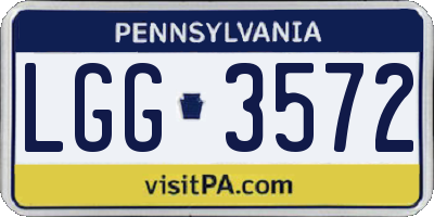 PA license plate LGG3572