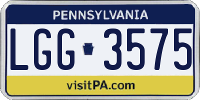 PA license plate LGG3575