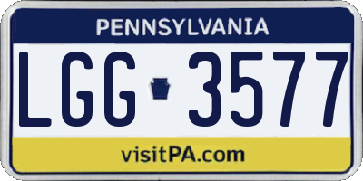 PA license plate LGG3577