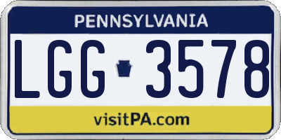 PA license plate LGG3578
