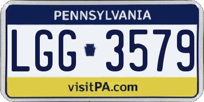 PA license plate LGG3579